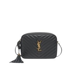 Saint Laurent Lou Camera Bag In Quilted Black Gold Leather 23Cm 612544Dv7071000