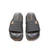Chanel Braided Slides Black