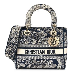 Dior Lady D-lite Bag Blue Toile De Jouy Reverse Embroidery