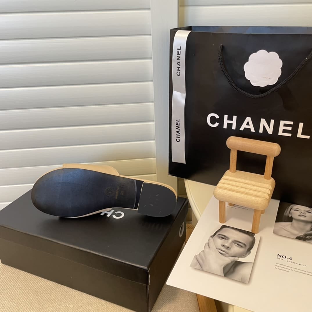 Chanel Camellia Slides Beige - Image 9