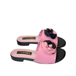 Chanel Camellia Slides Pink Black
