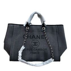 Chanel Deauville Medium Canvas Black 38Cm