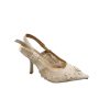 Dior Cd J'Adior Slingback Pump White Flower Embroidered