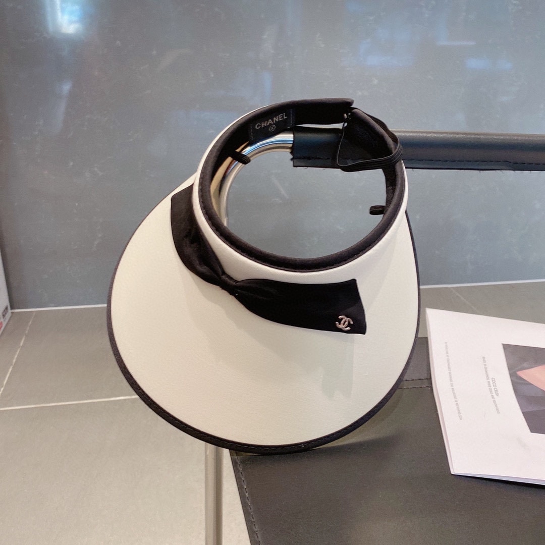 Chanel Bow Tie Visor Hat White - Image 5