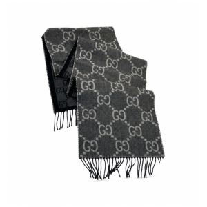 Gucci GG Pattern Jacquard Scarf In Black