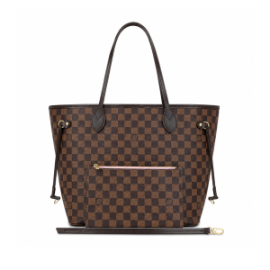 Louis Vuitton Damier Ebene Neverfull Gm Brown And Light Pink 40Cm N41357