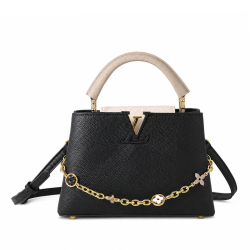 Louis Vuitton Capucines Taurillon Cowhide Black And Grey 27Cm M20708