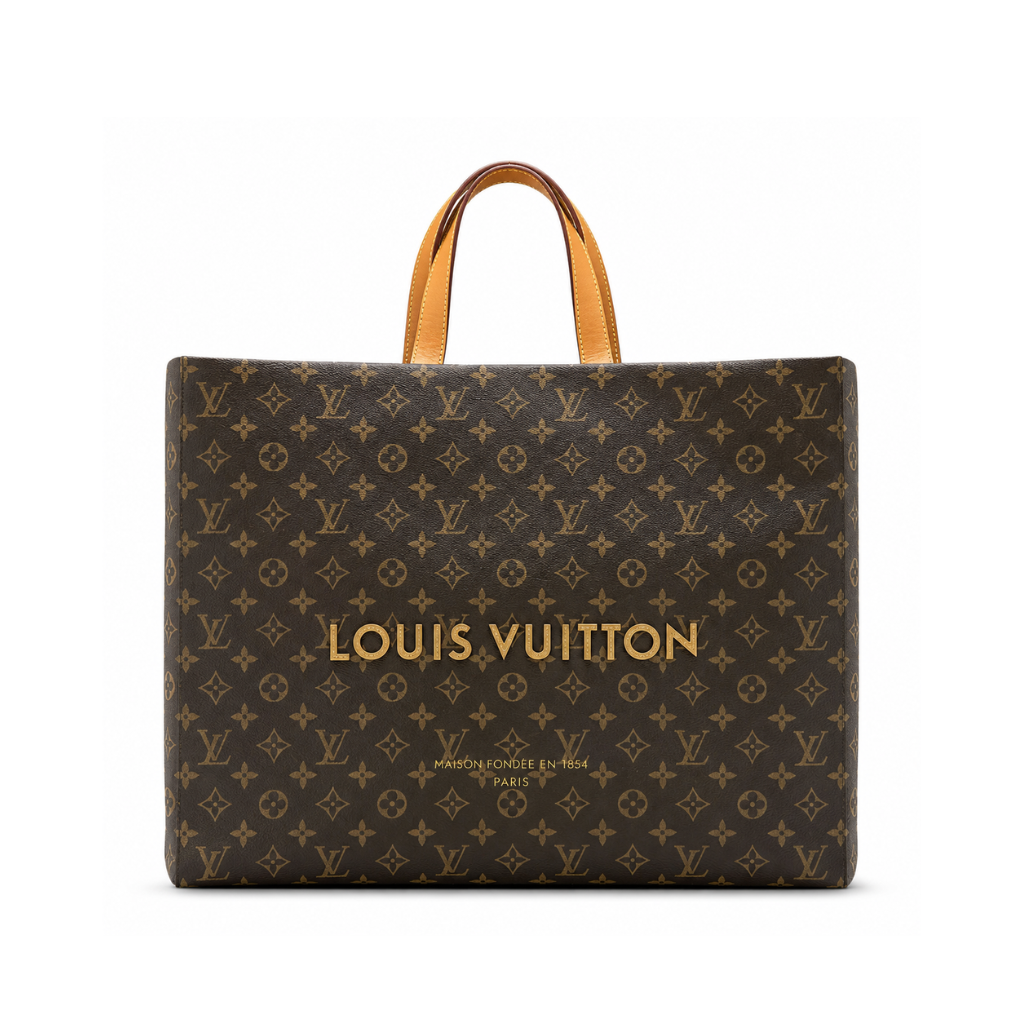 Louis Vuitton Shopper Tote Mm Monogram Brown 40Cm