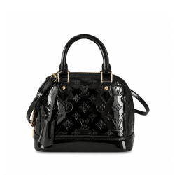 Louis Vuitton Alma Bb Monogram Vernis Leather Black 25Cm