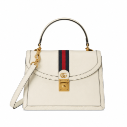 Gucci Ophidia Small Top Handle Bag With Web 25Cm White