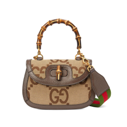 Gucci Bamboo 1947 Small Top Handle Bag – Beige/Brown Canvas