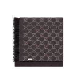 Gucci GG Cashmere Blend Scarf In Brown