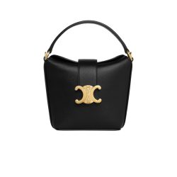 Celine Mini Bucket Triomphe In Smooth Calfskin Black 17Cm 10K943Fj9 38No