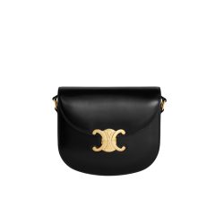 Celine Teen Besace Triomphe In Shiny Calfskin Black 110413Bf438No