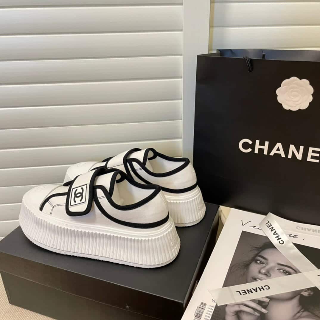 Chanel White Cc Cap Toe Slipon Sneaker White - Image 7