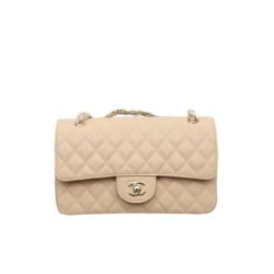 Chanel Classic Grain Gold Hardware Handbag Beige 25Cm A01112