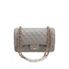 Chanel Classic Lambskin Flap Gray Gold Hardware 25Cm