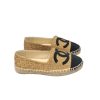 Chanel Cc Espadrilles Tweed Slip On Crinkled Beige