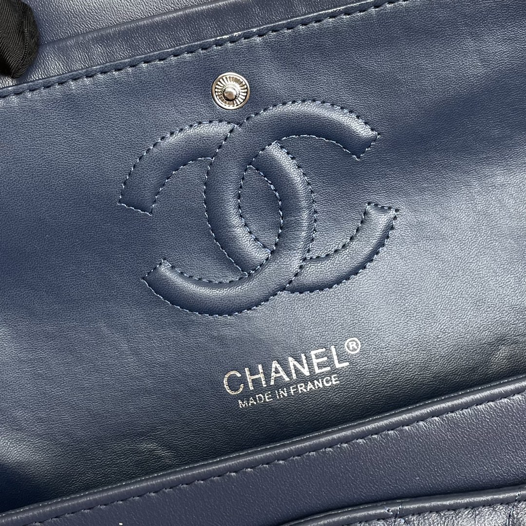 Chanel Medium Double Flap 23Cm Navy Blue A01113 - Image 3