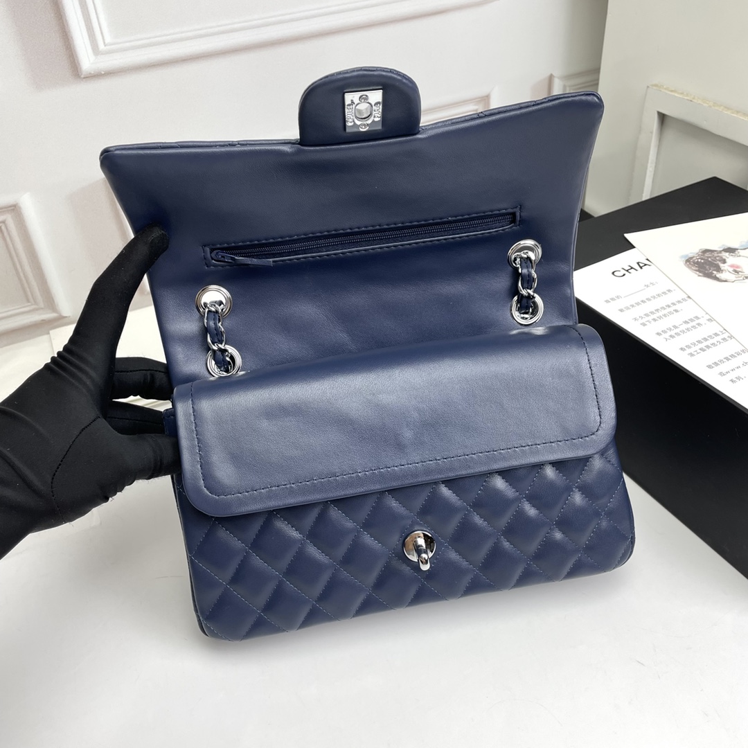 Chanel Medium Double Flap 23Cm Navy Blue A01113 - Image 4