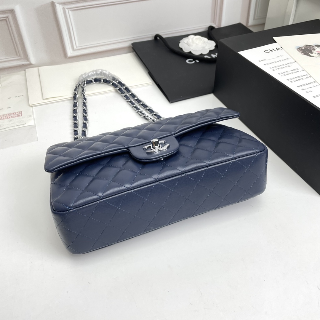 Chanel Medium Double Flap 23Cm Navy Blue A01113 - Image 5