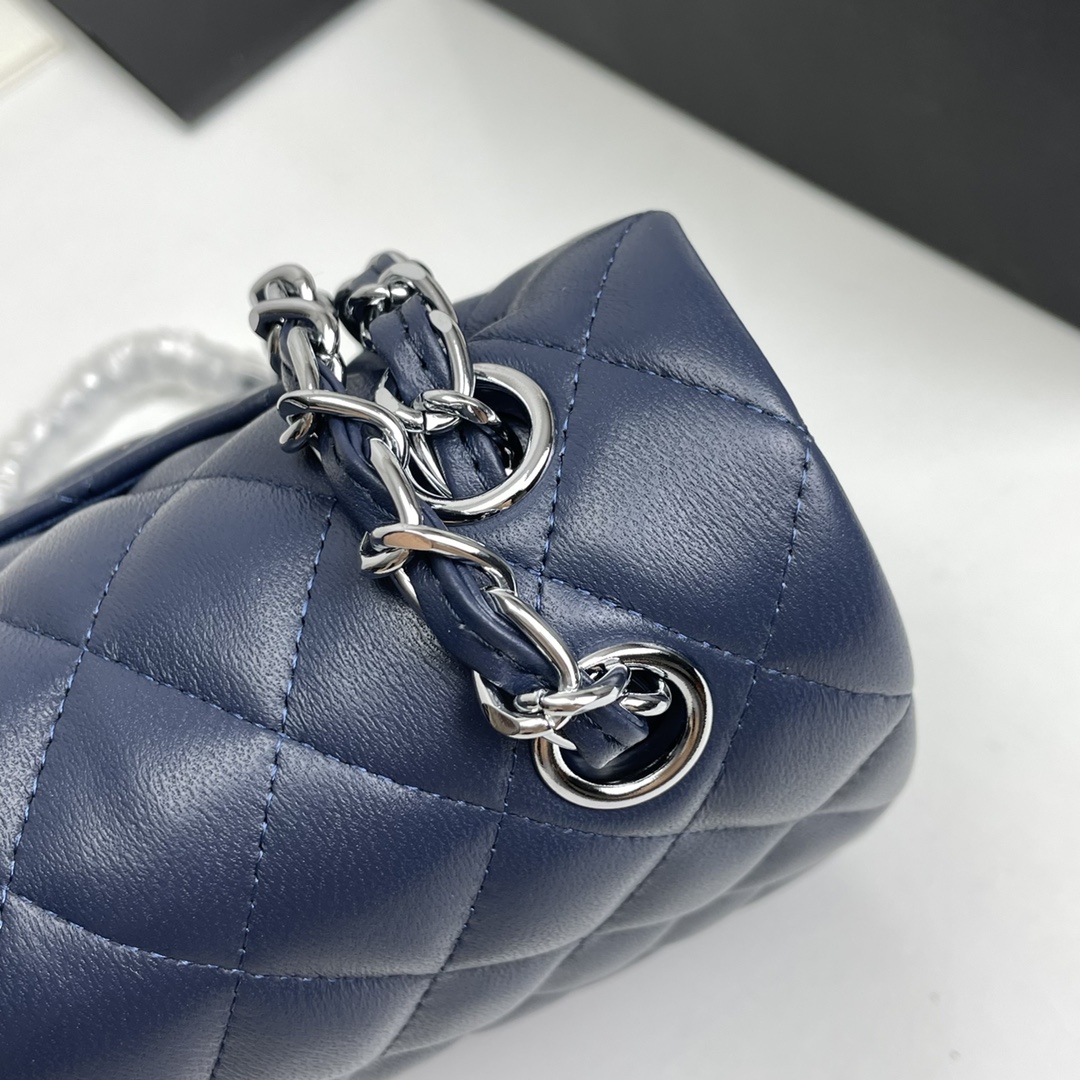 Chanel Medium Double Flap 23Cm Navy Blue A01113 - Image 8