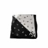 Chanel Multi Letters Square Silk Scarf Black White