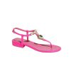 Chanel Shiny Lambskin Pearl Crystal Cc Heart Thong Sandals Pink