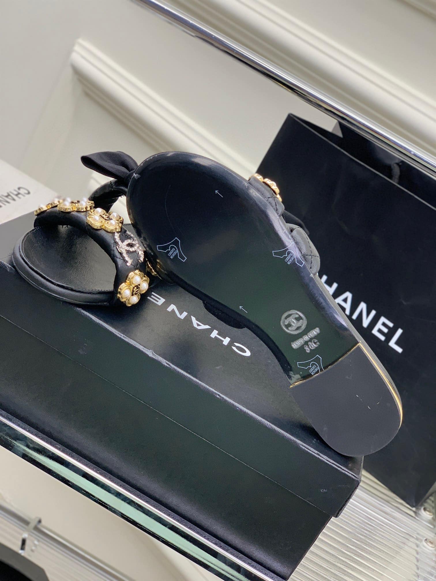 Chanel Mules Lambskin Black G40132 - Image 2