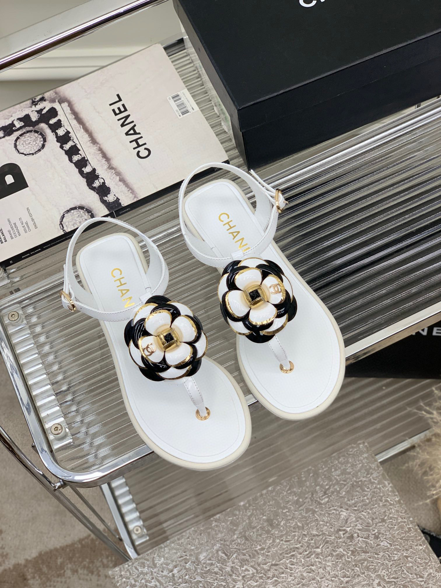 Chanel Camellia Flower Sandal White - Image 4