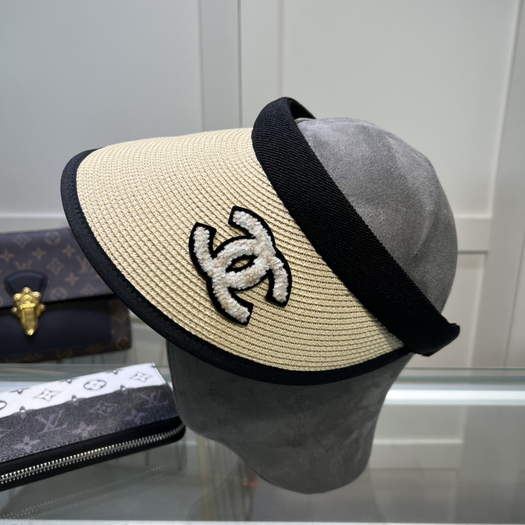 Chanel Straw CC Visor Hat Beige - Image 2