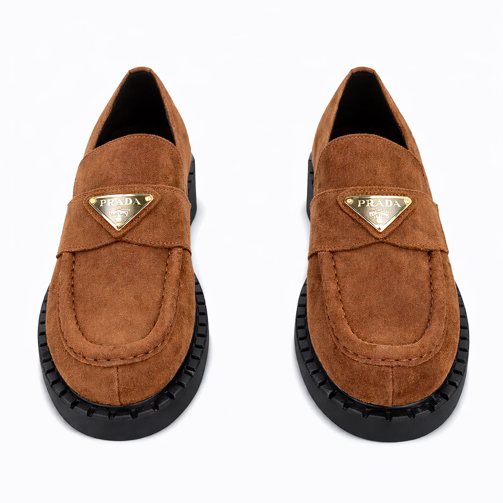 Prada Chocolate Suede Loafers - Image 2