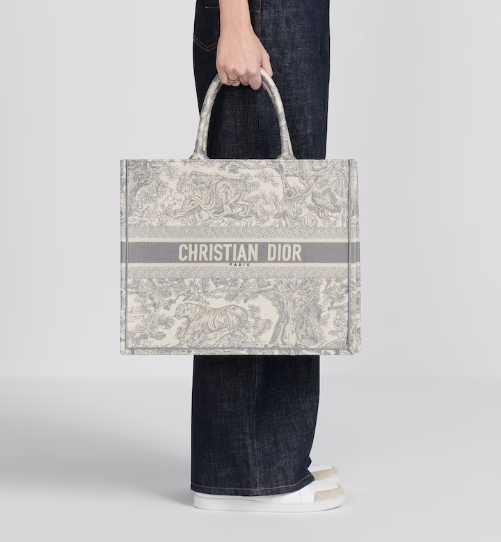 Large Dior Book Tote Gray Toile De (42 X 35 X 18.5 Cm) - Image 5