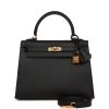 Hermès Kelly 25 Sellier Black Epsom Gold Hardware