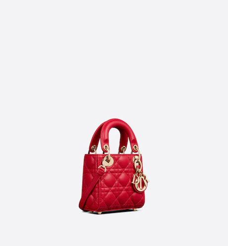 Micro Lady Dior Bag Scarlet Red 12cm