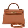 Hermes Kelly Sellier 20 Gold Epsom Gold Hardware