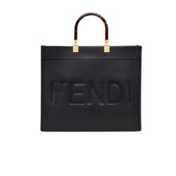 Fendi Sunshine Large Black Leather Shopper 41Cm 8Bh372Abvlf0Kur