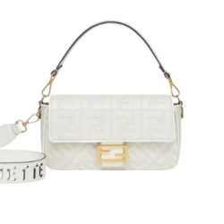 Fendi Baguette Ff Canvas Bag White 28Cm 8Br600Amcdf1Cfk