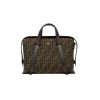 Fendi Boston 365 Brown Ff Jacquard Fabric Bag 27Cm 8Bl152Alp3F1N1S