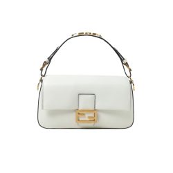 Fendi Baguette Bag White Leather 25Cm 8Br822Apg6
