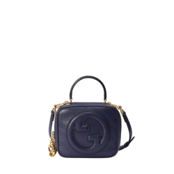 Gucci Blondie Top Handle Bag Navy Blue 20Cm 744434 1Iv0G 4157