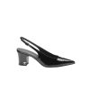 Chanel Slingbacks Heels Patent Calfskin In Black G45251 B14524 94305