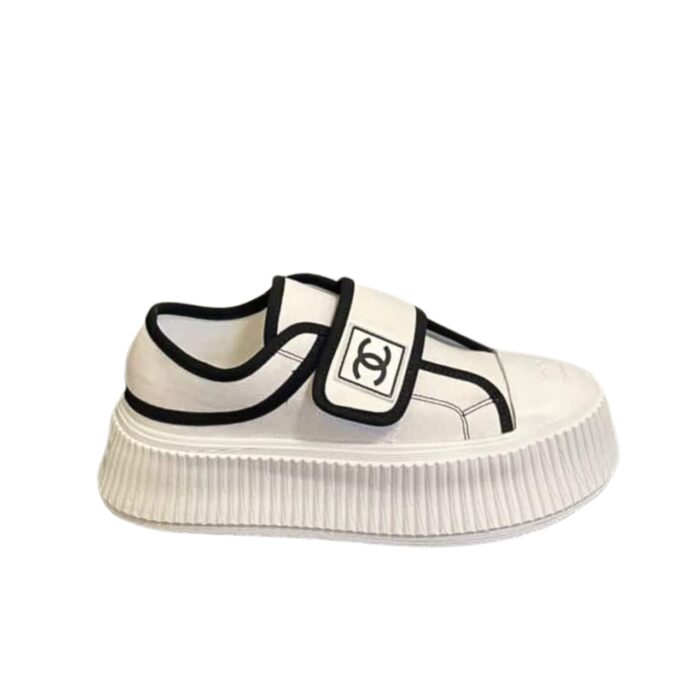 Chanel White Cc Cap Toe Slipon Sneaker White - Image 9