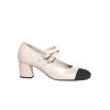 Chanel Mary Janes Lambskin And Grosgrain White G45696 B16524 Nx269