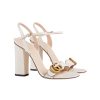 Gucci Double G White Leather Sandal ?453378 A3N00 9022