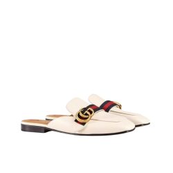 Gucci Women's Princetown Leather Slipper White 629084