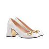 Gucci Women's Mid Heel Pump With Horsebit White