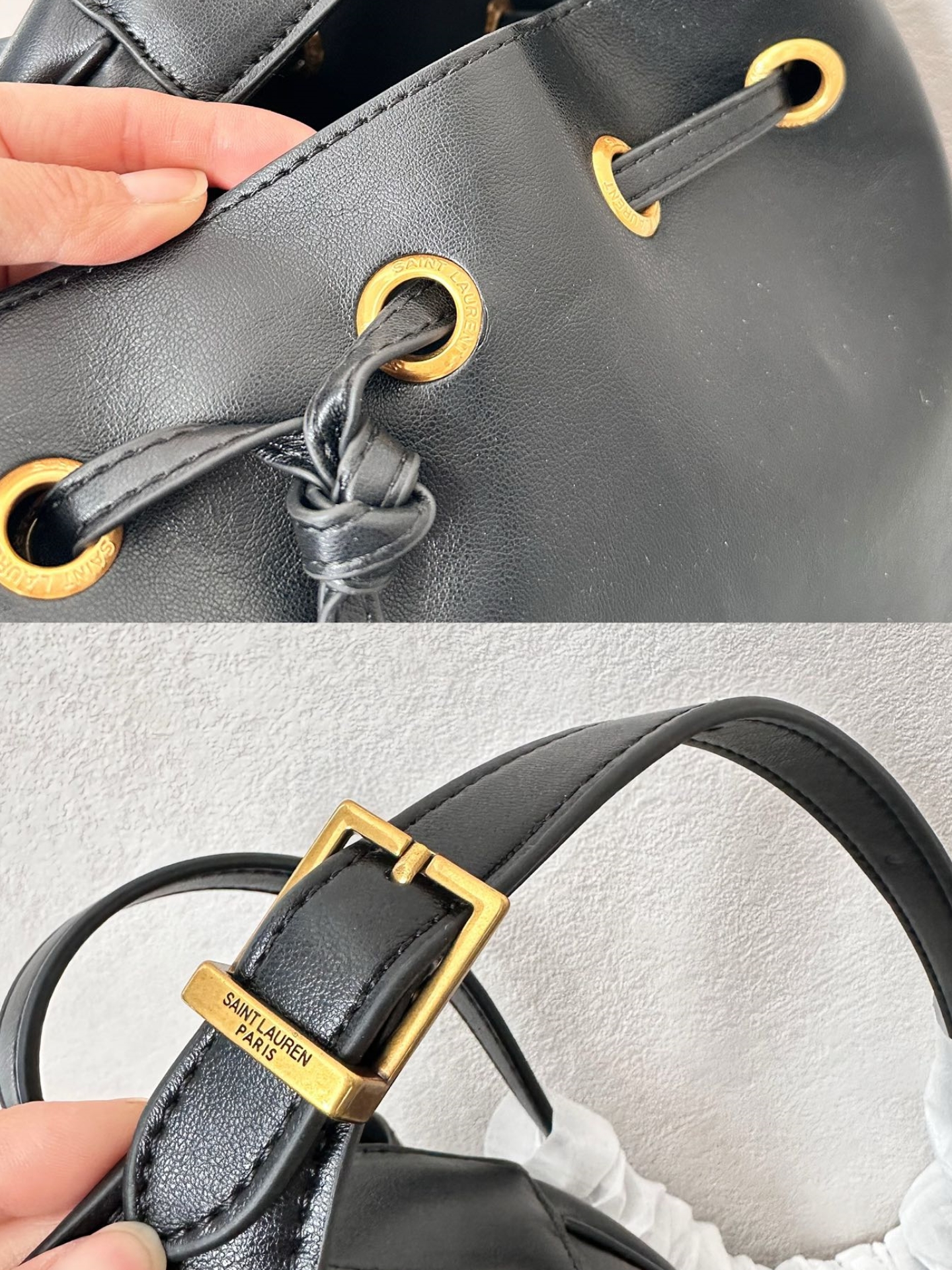 Saint Laurent Paris Vii Flat Hobo Bag In Smooth Leather Bag Black 23Cm - Image 6