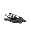 Gucci Gg Embellished Slingback Flats Black