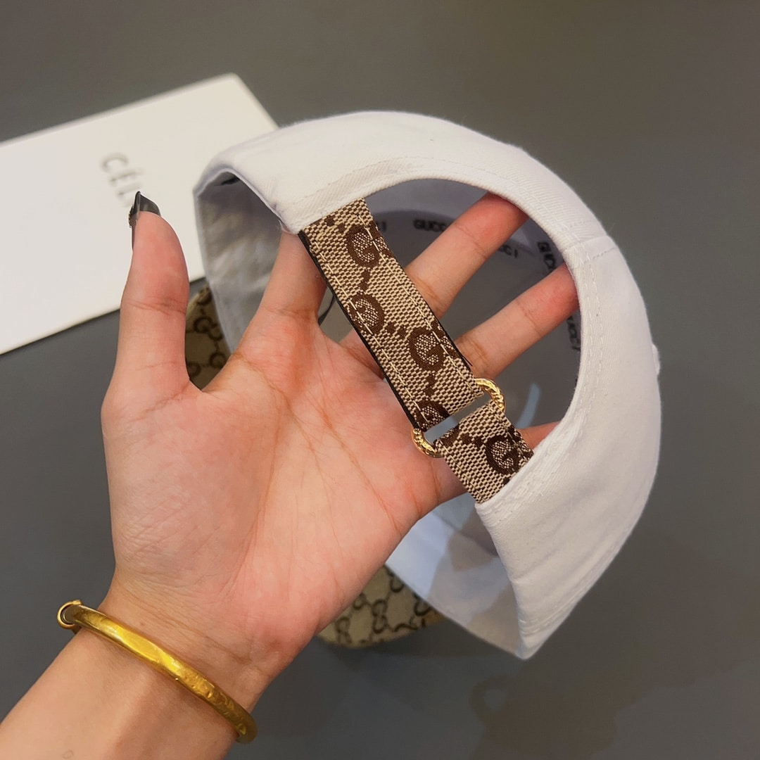 Gucci Letter GG Canvas Baseball Cap White - Image 7